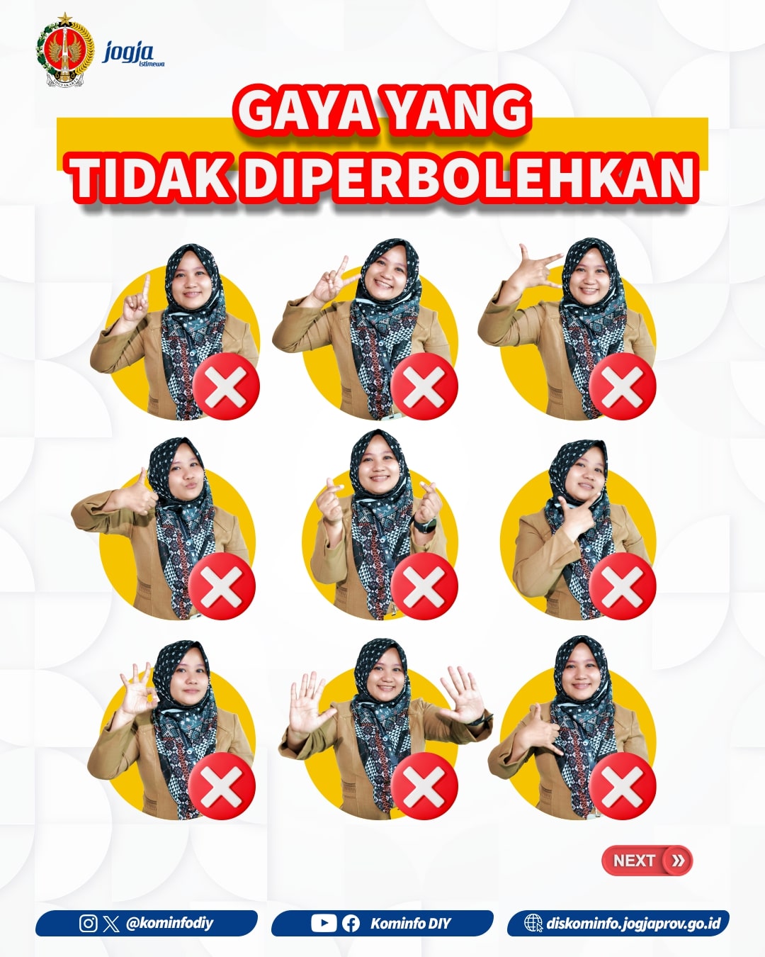 Pose ASN yang dilarang.
