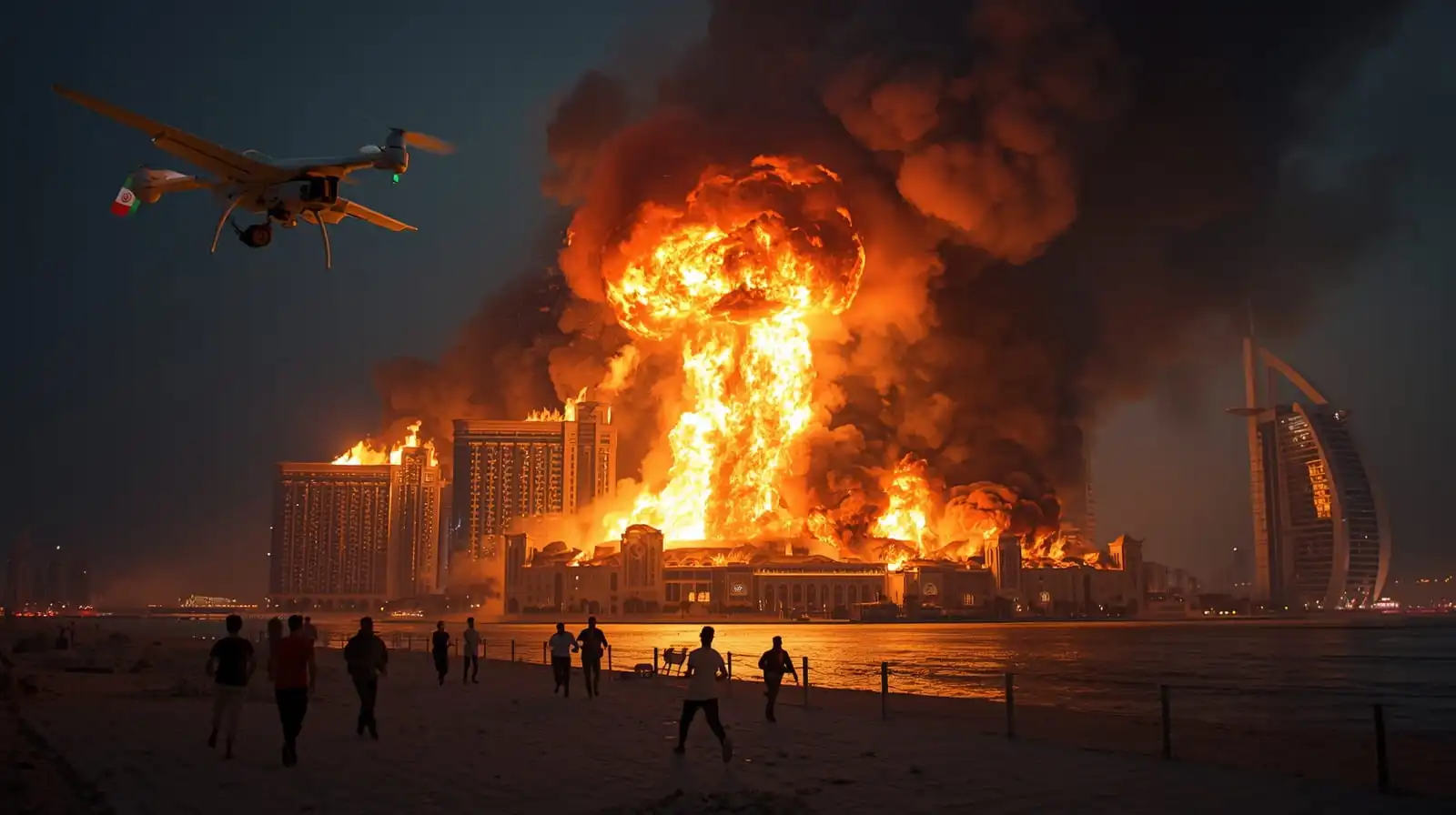 209 drone iran hujani palm jumeirah dubai, uae siaga penuh