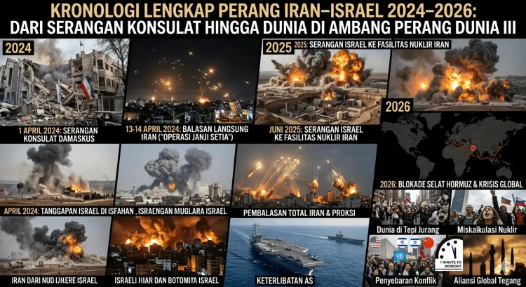 Kronologi lengkap perang iran–israel 2024–2026: dari serangan konsulat hingga dunia di ambang perang dunia iii