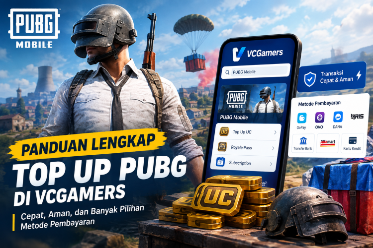 Cara top up pubg di vcgamers, lengkap dengan pilihan pembayaran dan panduan uc